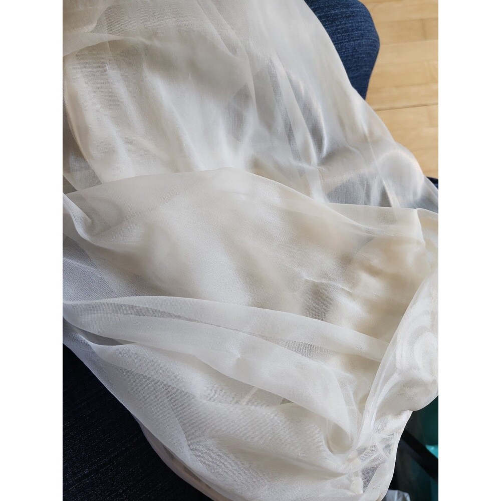 Vintage Sheer Ivory Peignoir Robe Angel Lace Trim Bridal Ethereal Ruffle Dainty - Picture 7 of 9